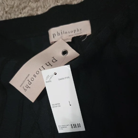 NWT Philosophy Black A-Line Skirt, Sweater Material, $58.00 - Picture 2 of 6